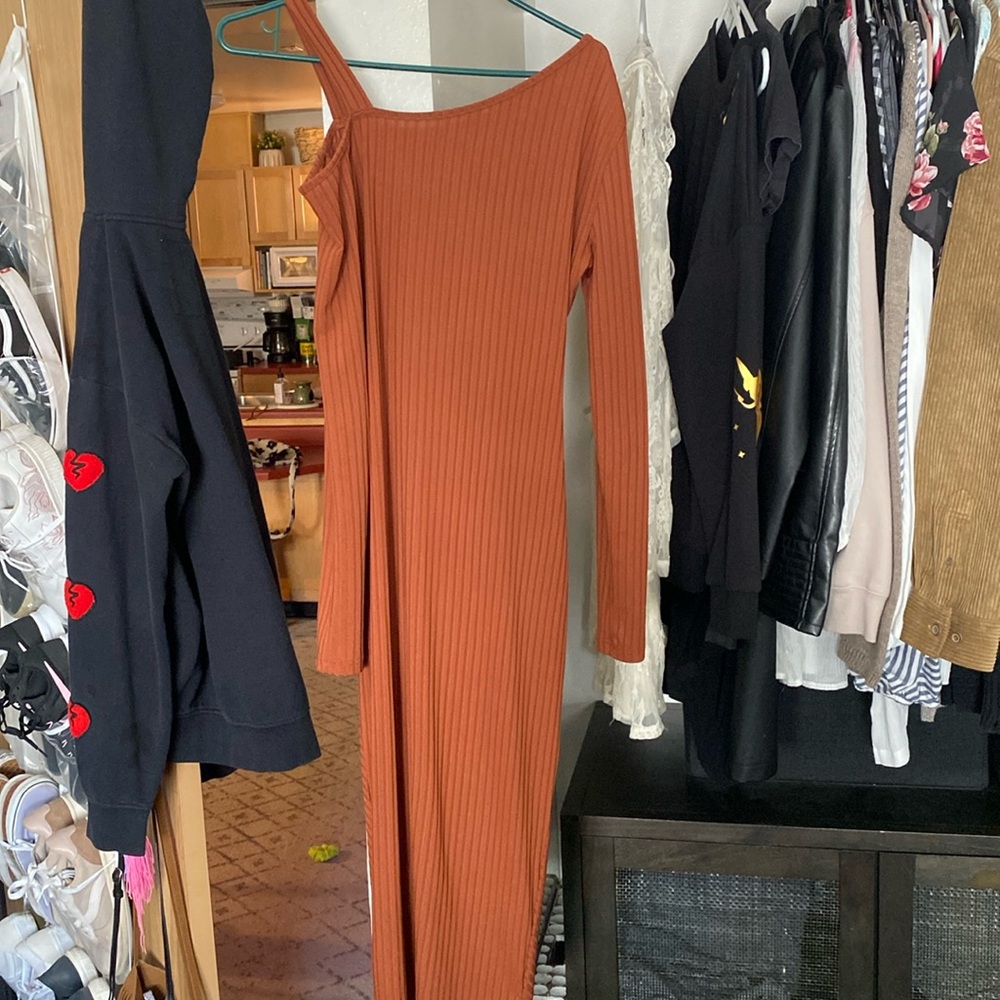 Burnt Orange MIDI Dress